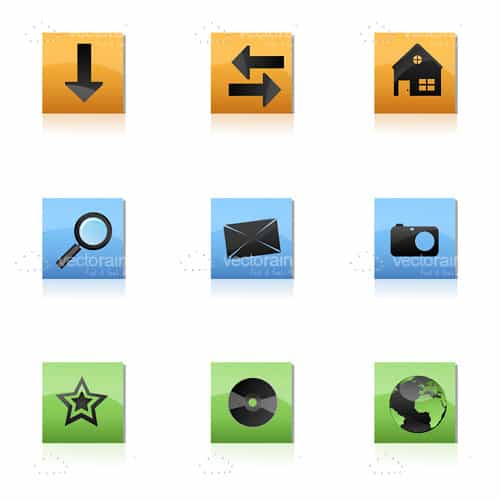 Set of Various Icons for Buttons